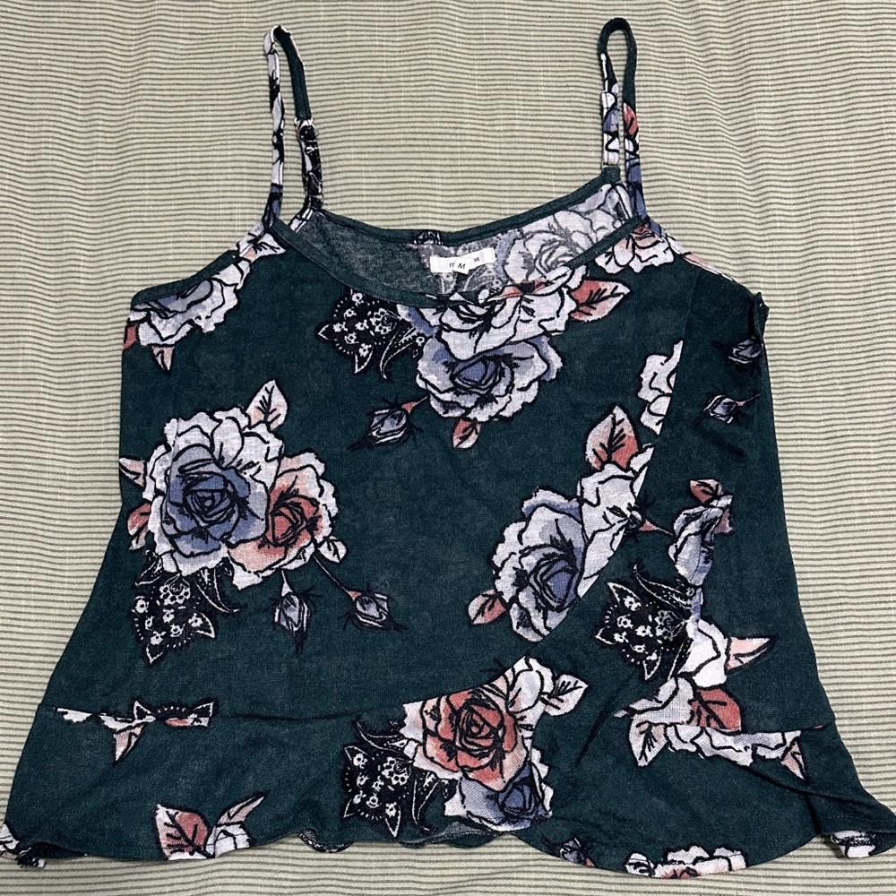 Maurices Dark Green Floral Camisole